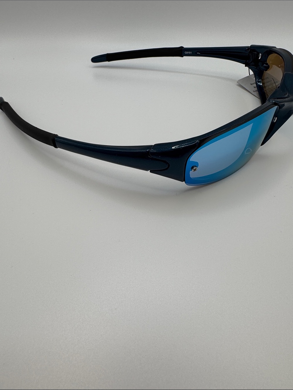 Sporty Blue Mirror Lens Sunglasses - Picture 4 of 8